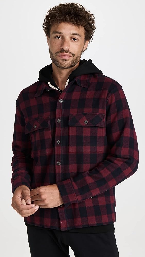 Amazon.com: Vince Men's Buffalo Check Button Down Shirt, Lt