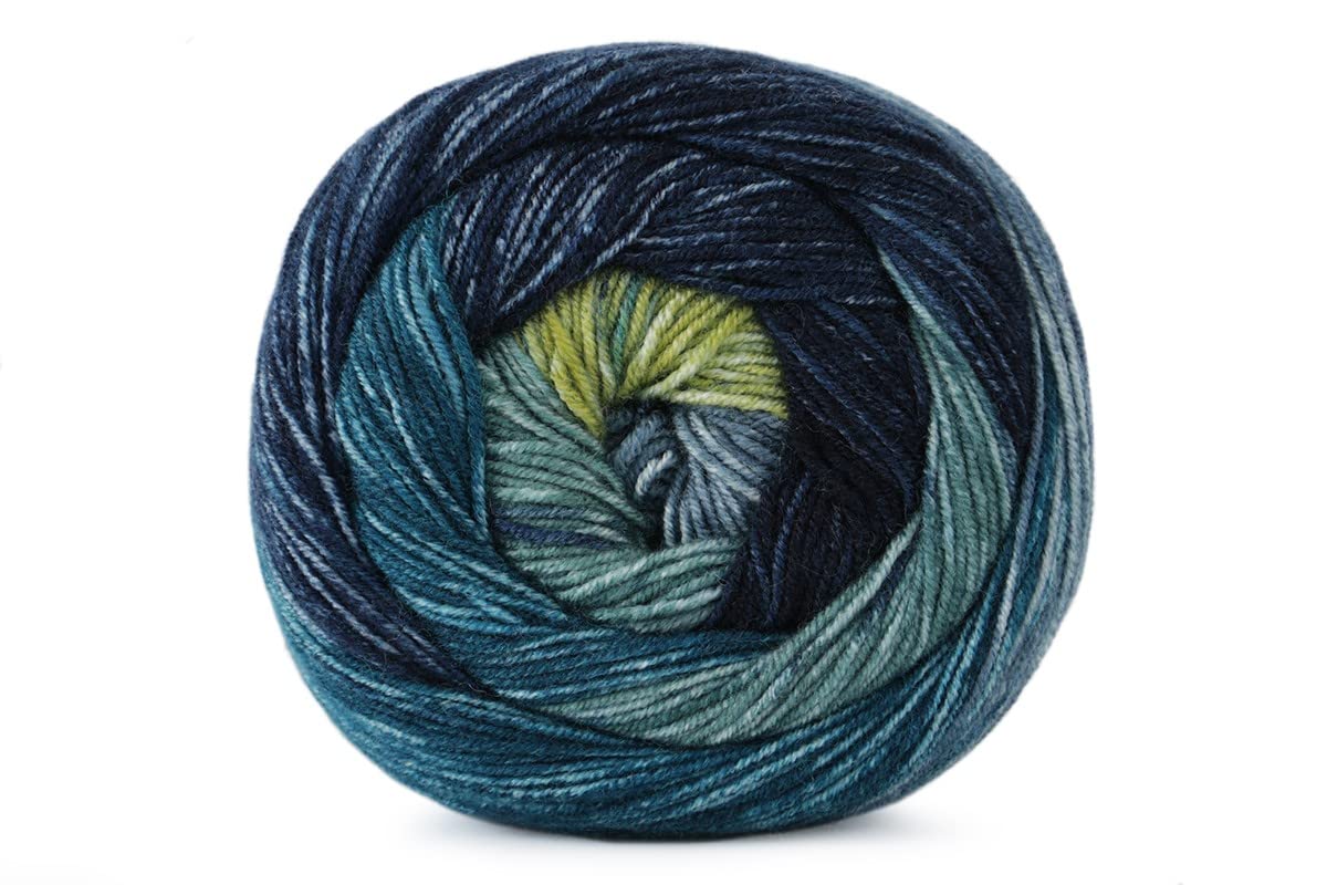 Lana acrílica Stylecraft Batik Swirl de 200g en pasteles con degradado azul océano 3732