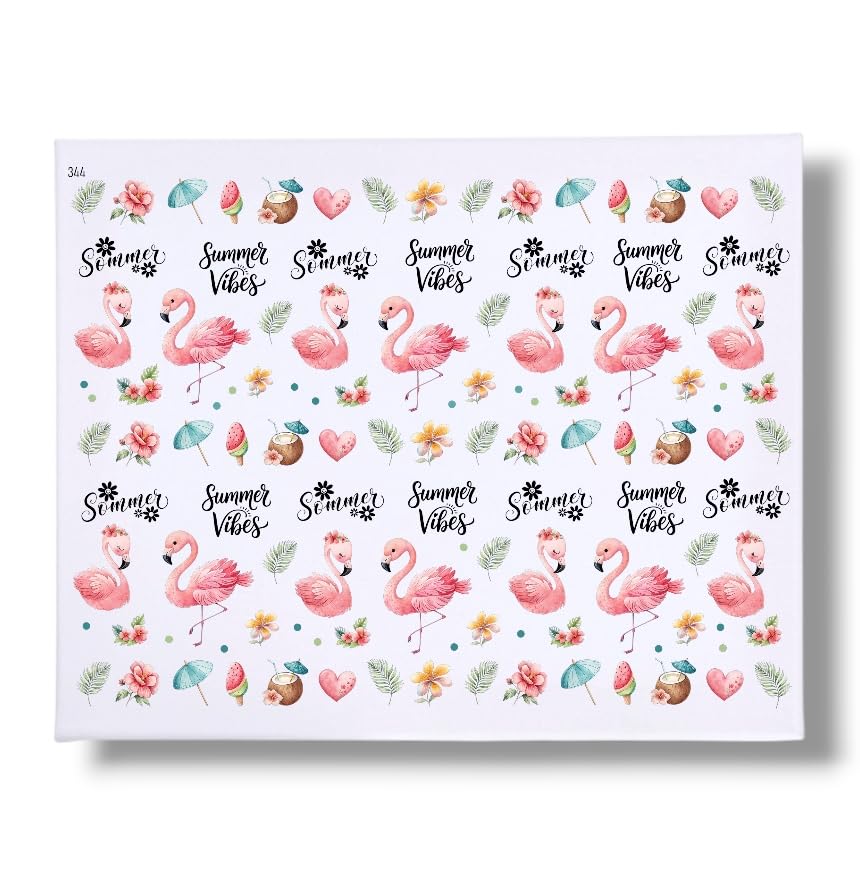 Rub On FLAMINGO (344) DIN A4 Sommer bunt/farbig Rub Ons Untersetzer