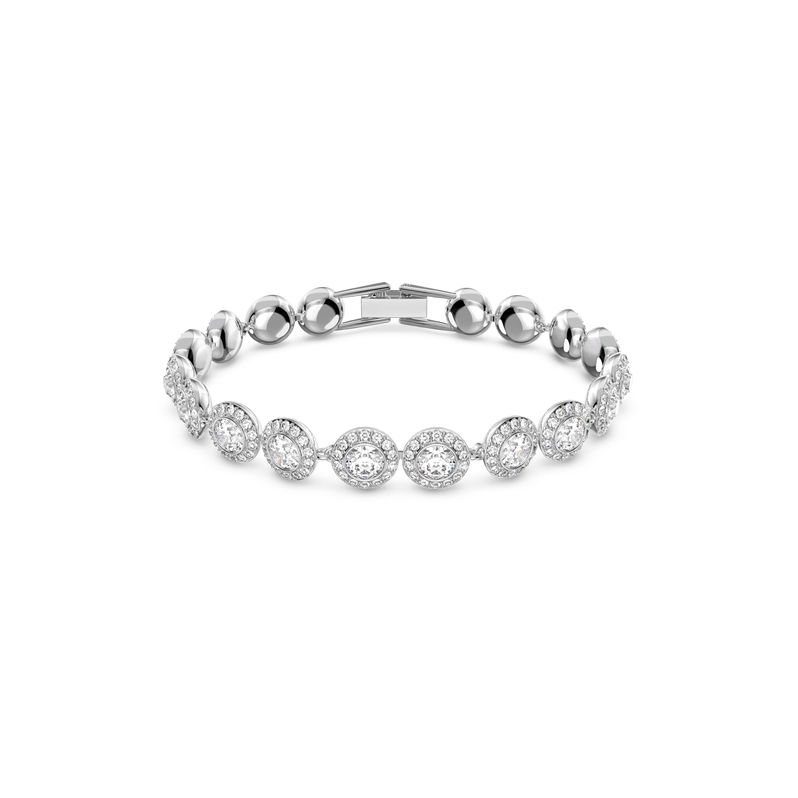 Swarovski Crystal Authentic Angelic All Around Set di collana, bracciale e orecchini, bianco, finitura rodio- gioielli da donna ipoallergenici scintillanti - collezione di gioielli in cristallo senza