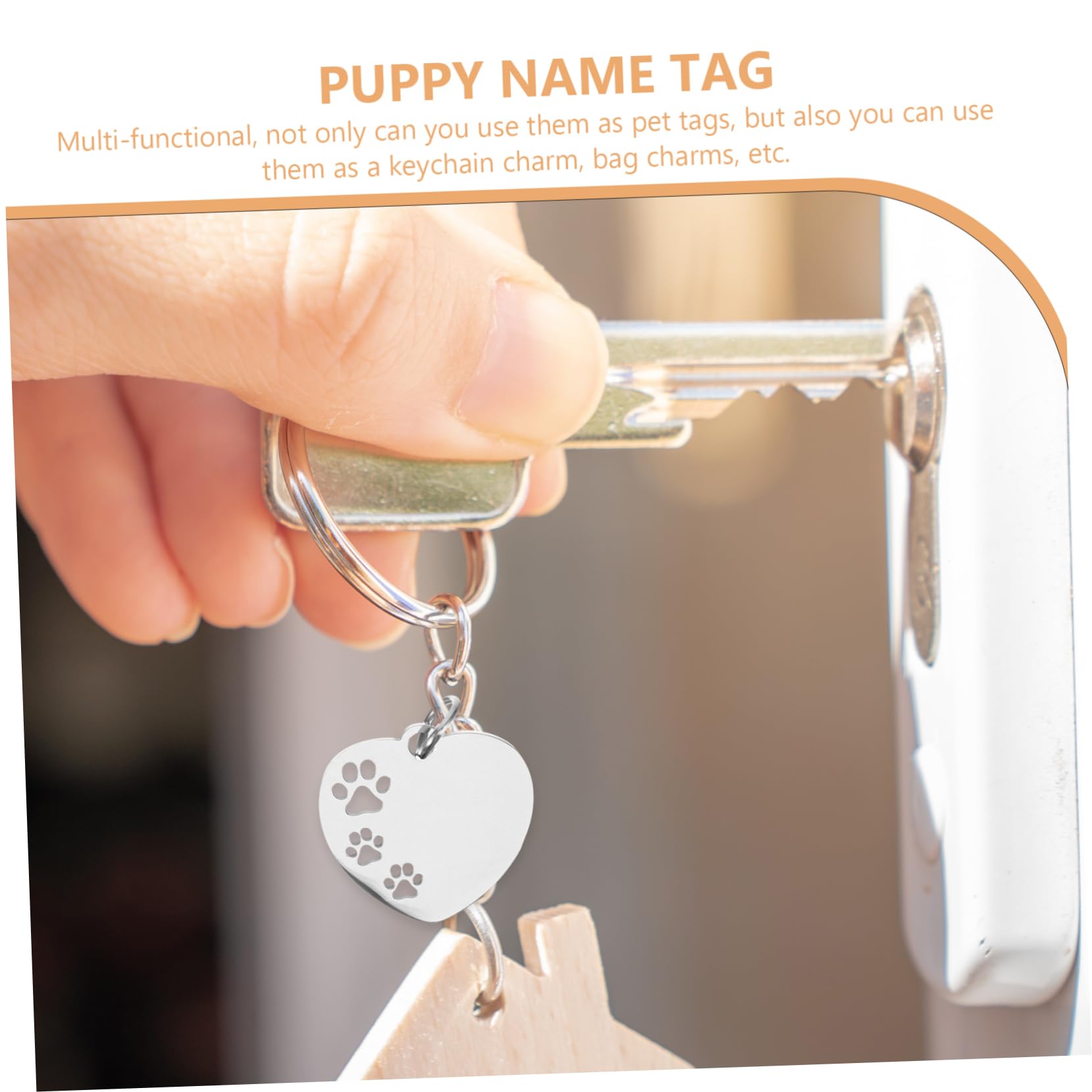 YARNOW Lot De 4 Médailles Didentification pour Chien en Acier Inoxydable Motif Cœur Et Patte 10 Pièces X 4
