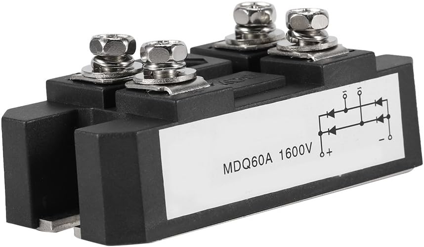 Hilitand Single Phase Diode Bridge Rectifier Module 60A 1600V High Power 4 Terminals Current Conversion Module 78 x 40 x 35mm