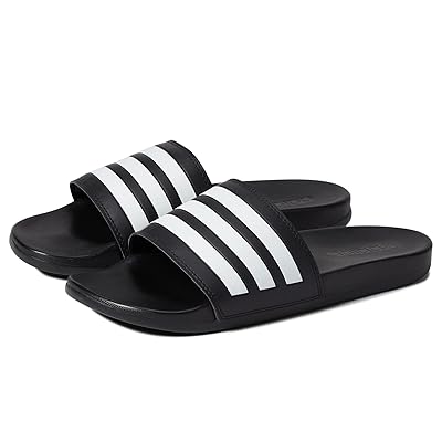 adidas Adilette Comfort Athletic Shoes Black/White/Black 3