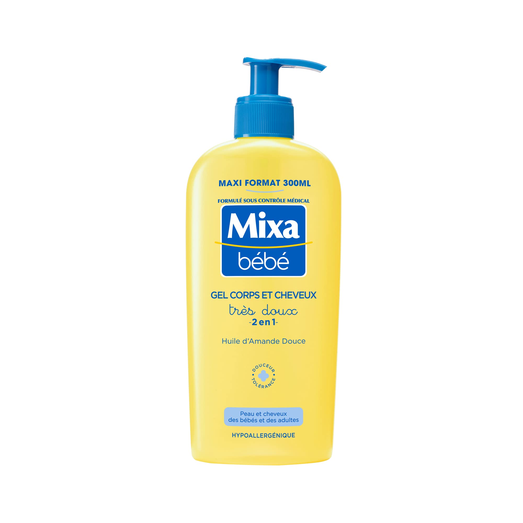 Gentle 2-in-1 Body & Hair Gel by Mixa, 2-in-1 body and hair gel, 300 ml (Pack of 1)
