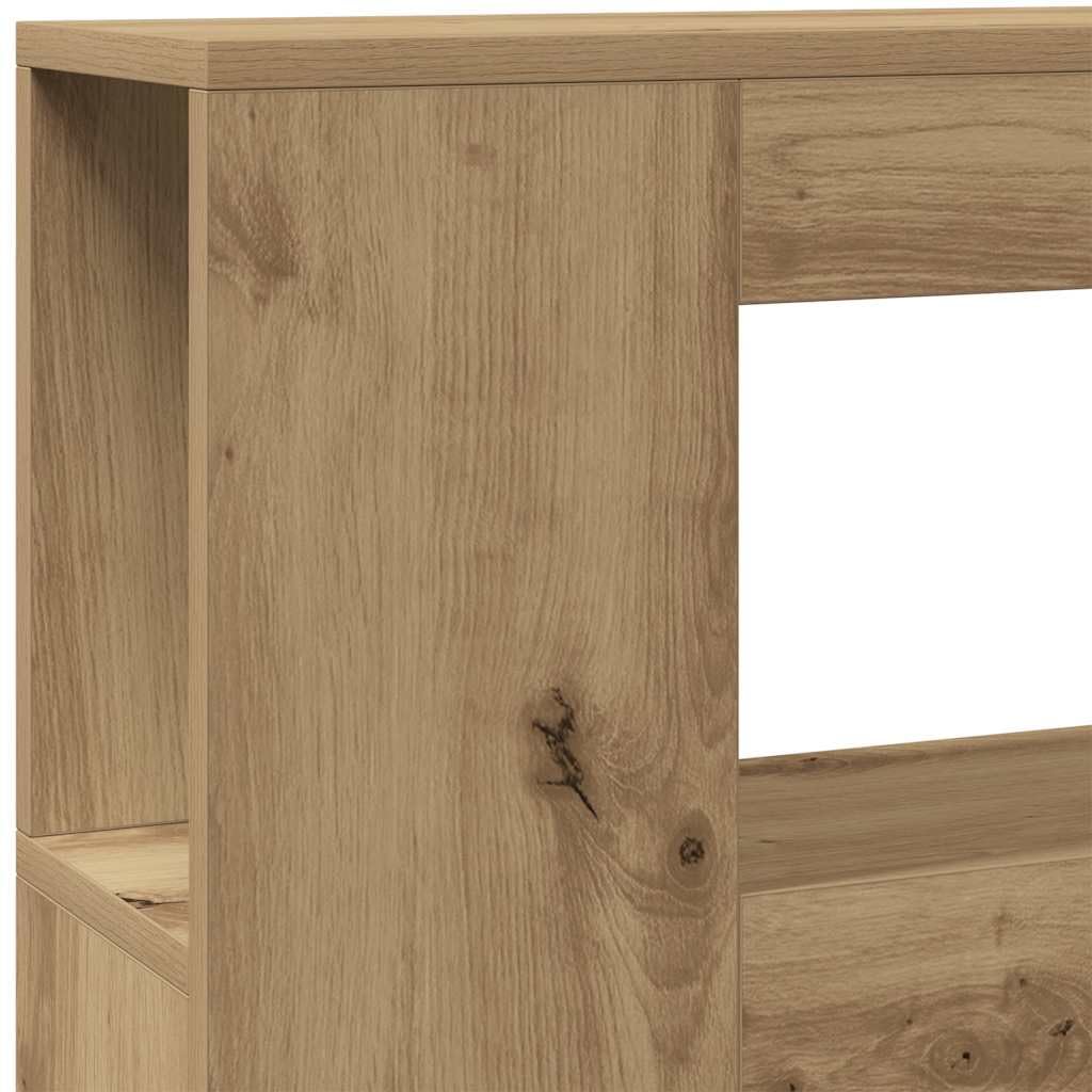 Cabecero LED de roble Artisan, 220 x 103,5 cm, material de madera RGB, con soporte de pared, diseño moderno, robusto, para dormitorio
