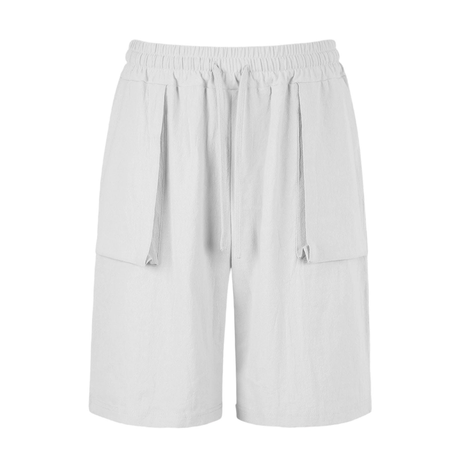 Short en lin pour homme, fin, léger, respirant, jambe droite