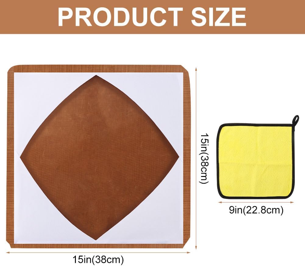 2 Pcs Heat Press Platen Cover 15 x 15 Inch, Non-Stick High Temperature Reusable Platen Wrap Cover, for Sublimation Heat Pressing Machine Plate from Scratches, Residue