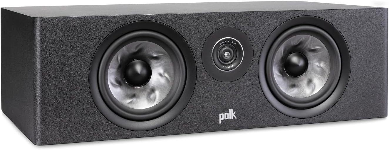 Polk Audio Reserve Series R400 Large Center Channel Loudspeaker, 1″ Pinnacle Ring Tweeter & Dual 4″ Turbine Cone Woofers, Hi-Res Certified, Dolby Atmos & IMAX Enhanced, Wall Mountable, Black