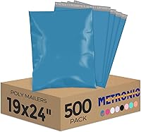 Vista 25 de Metronic Sobres grandes de polietileno de 19 x 24 pulgadas, 100 unidades, bolsas de envío fuertes y adherentes para ropa, bolsas impermeables