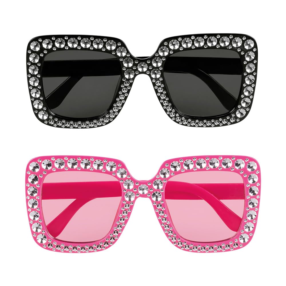 Boland - Gafas de fiesta en set, 2 piezas, gafas adulto, gafas divertidas, sin receta, gafas de sol, ropa hortera, accesorios para disfraces