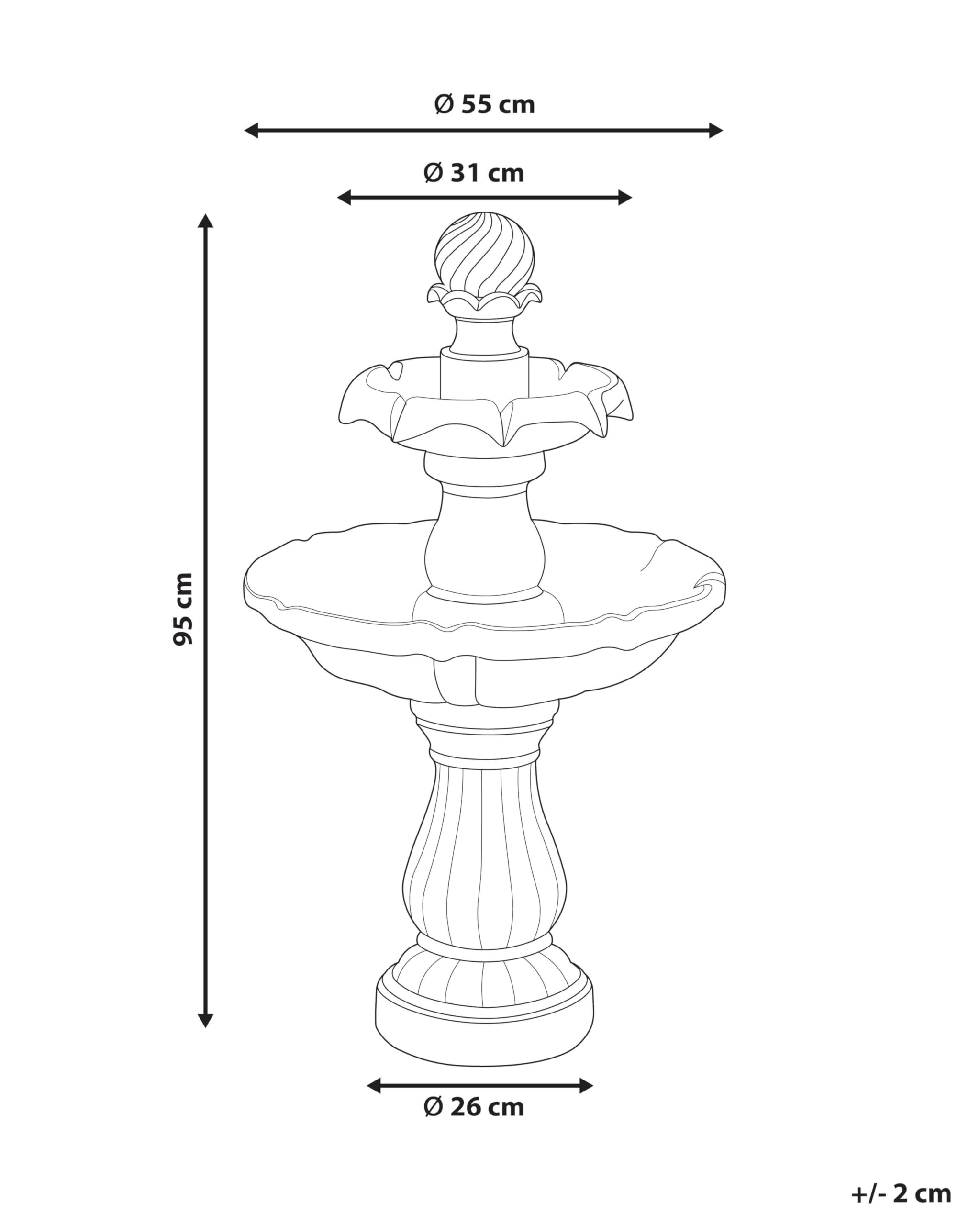 Fontaine de Jardin en Résine Cascade Accessoire d'Extérieur Beige Clair Limbara
