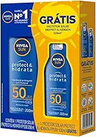 NIVEA Kit SUN Protetor Solar Protect & Hidrata FPS50 200ml + Protetor Solar Protect & Hidrata FPS50 100ml, Nivea