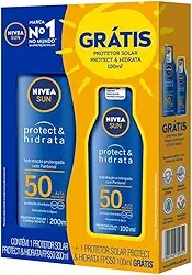 NIVEA Kit SUN Protetor Solar Protect & Hidrata FPS50 200ml + Protetor Solar Protect & Hidrata FPS50 100ml, Nivea