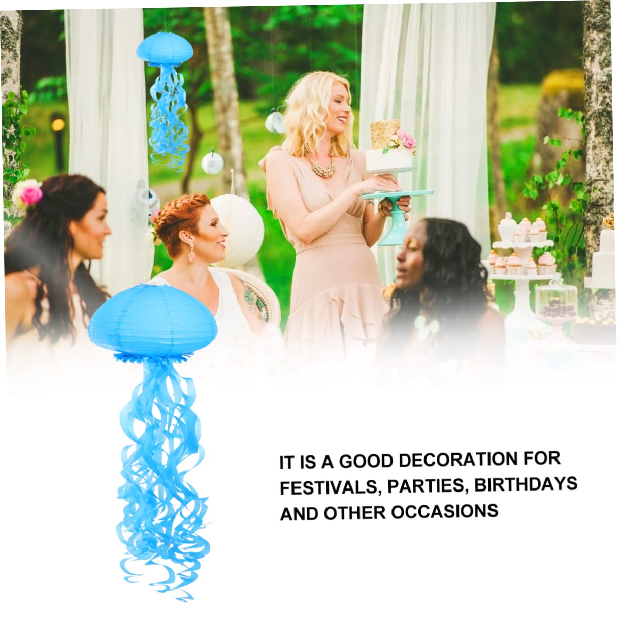 Ciieeo Paper Lanterns Lights White Paper Jellyfish Lanterns DIY Decorations for Party Home