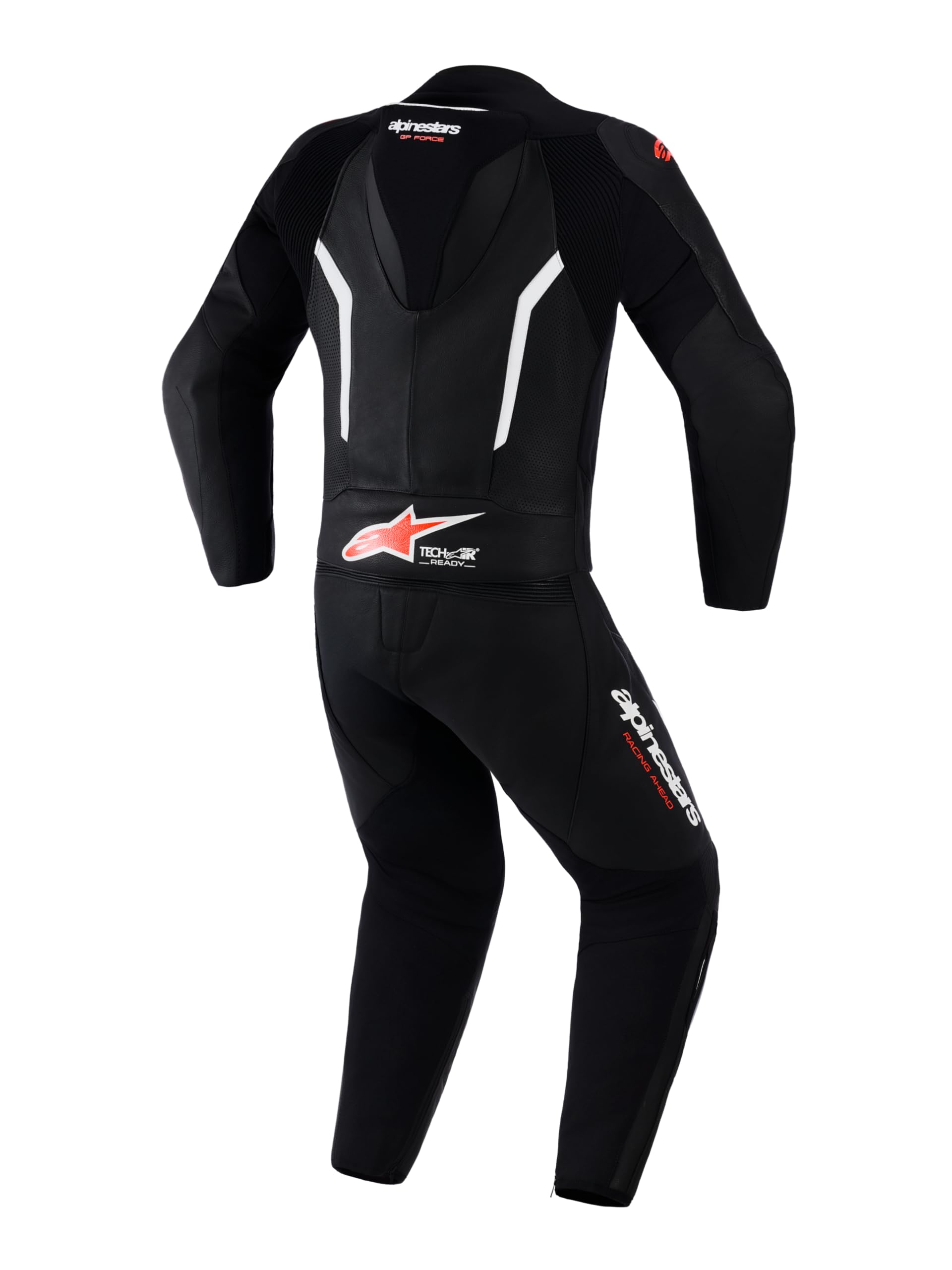 Alpinestars GP Force V2 2-Teiler Motorrad Lederkombi, schwarz/weiß/rot, 58 | Belüftet