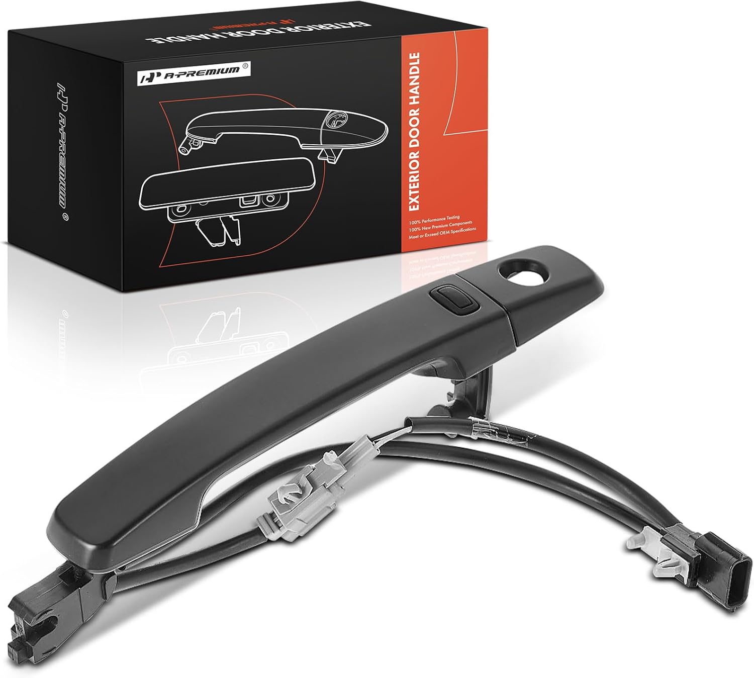 A-Premium Front Left Driver Side Exterior Door Handle with Sensor & Keyhole Compatible with Nissan Altima 2007-2012, Altima 2013 Coupe, Sentra 2007-2012, with Passive Entry, Primed Black