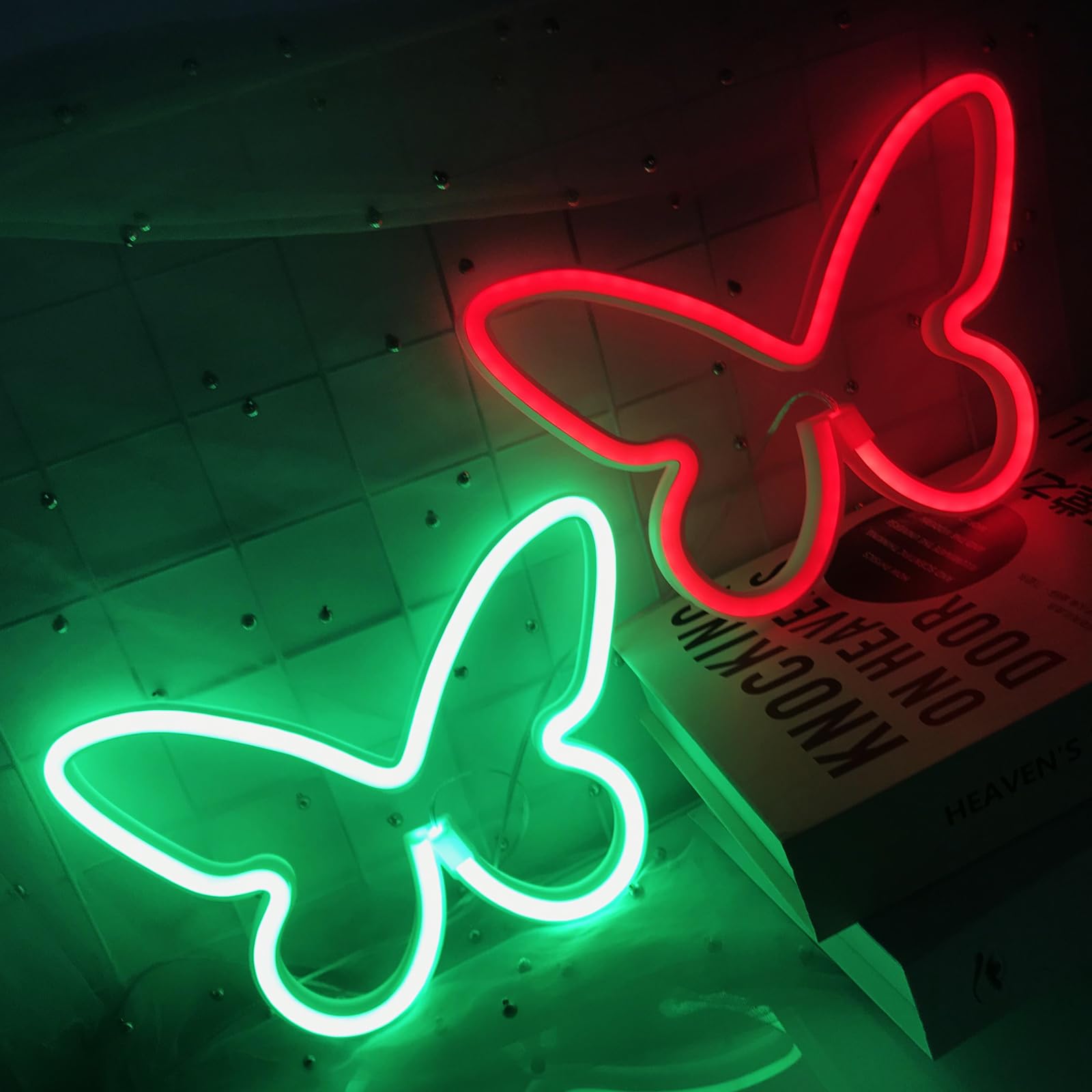 Butterfly 2-Piece Package Green Red Two-Color Assembly More Choice Of Home Decoration Night Night Light Birthday Party Decoration