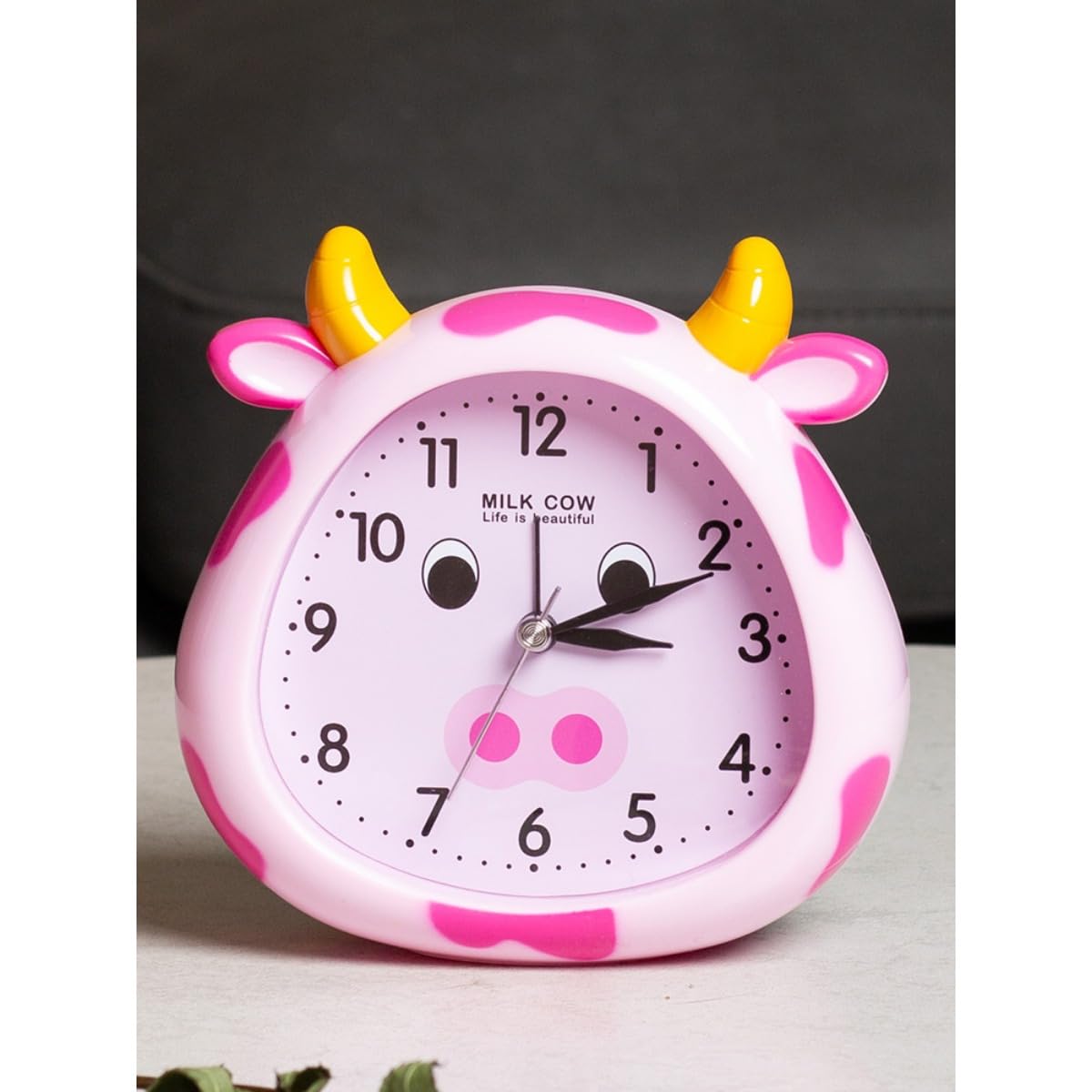 Kinderwecker Kuh-Wecker für Kinderzimmer, keine Batterie, niedliche Nachttischuhr, Kinder-Schlaftrainer, Aufwachen für Jungen und Mädchen, Geburtstagsgeschenke (Weiß)
