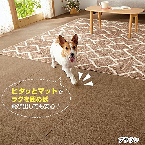 Amazon.co.jp: ピタッと吸着タイルマット 大判サイズ ブラウン 3枚