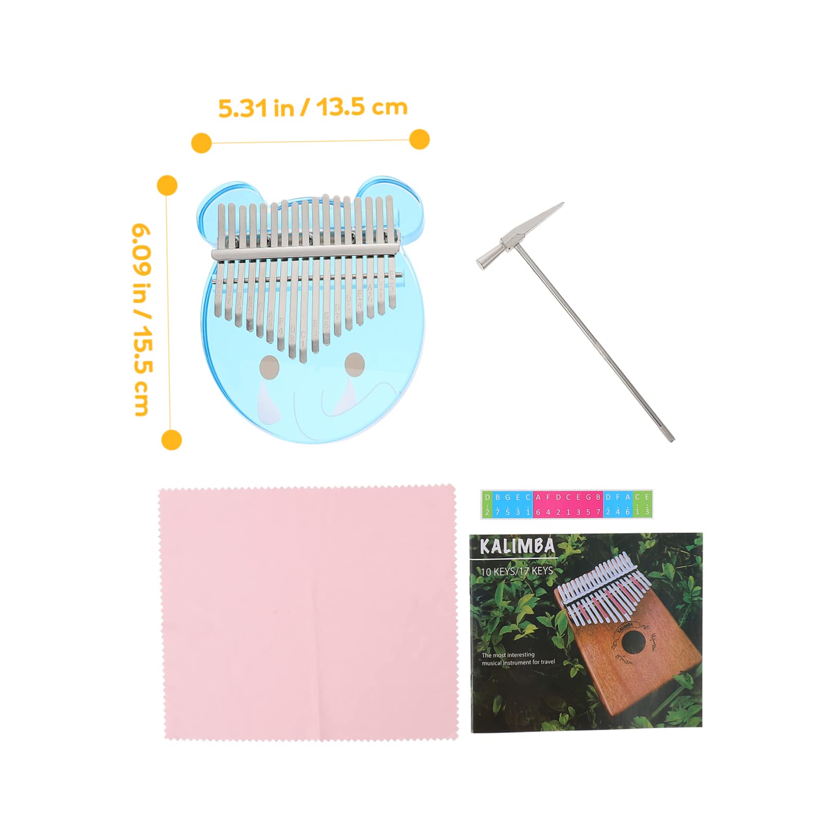 Yardwe 1 Set Keys Thumb Piano for Portable Kalimba Musical Instrument with Pure Tones Ergonomic Design present for Beginners and Music Lovers for Travel and Play