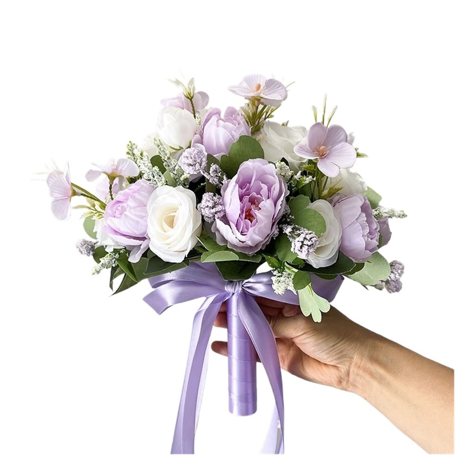 SHENJMAI Artificial Flower Bouquet Wedding Flower Bouquet Bridal Accessories Marriage Silk Flowers Artificial Roses for Bride Bridesmaid(Type 15)