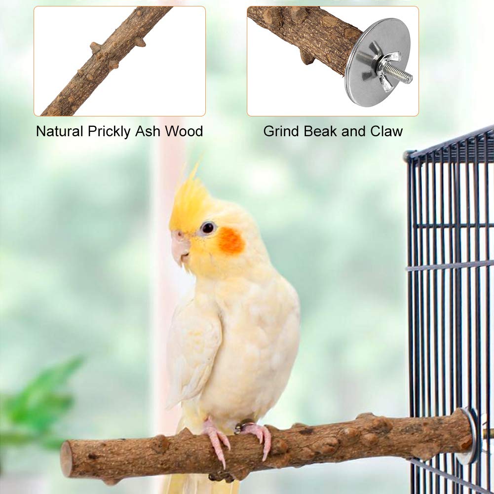 Posatoi In Legno Per Pappagalli - 4 Pezzi Con Superficie Abrasiva Per Cura Artigli - Foto 3