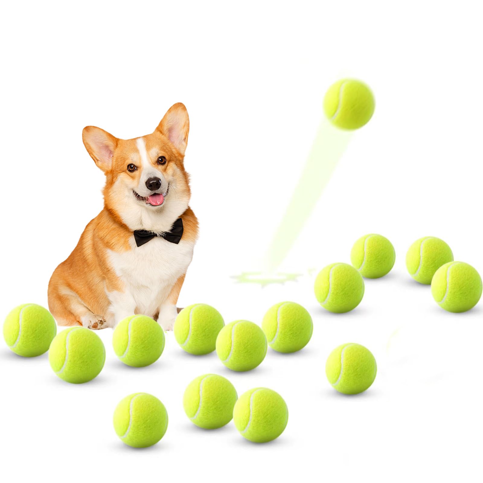 Mini Tennis Balls 15 Pack 2 inch Dog Tennis Balls Easy Catching Pet Playing Ball for 2 inch