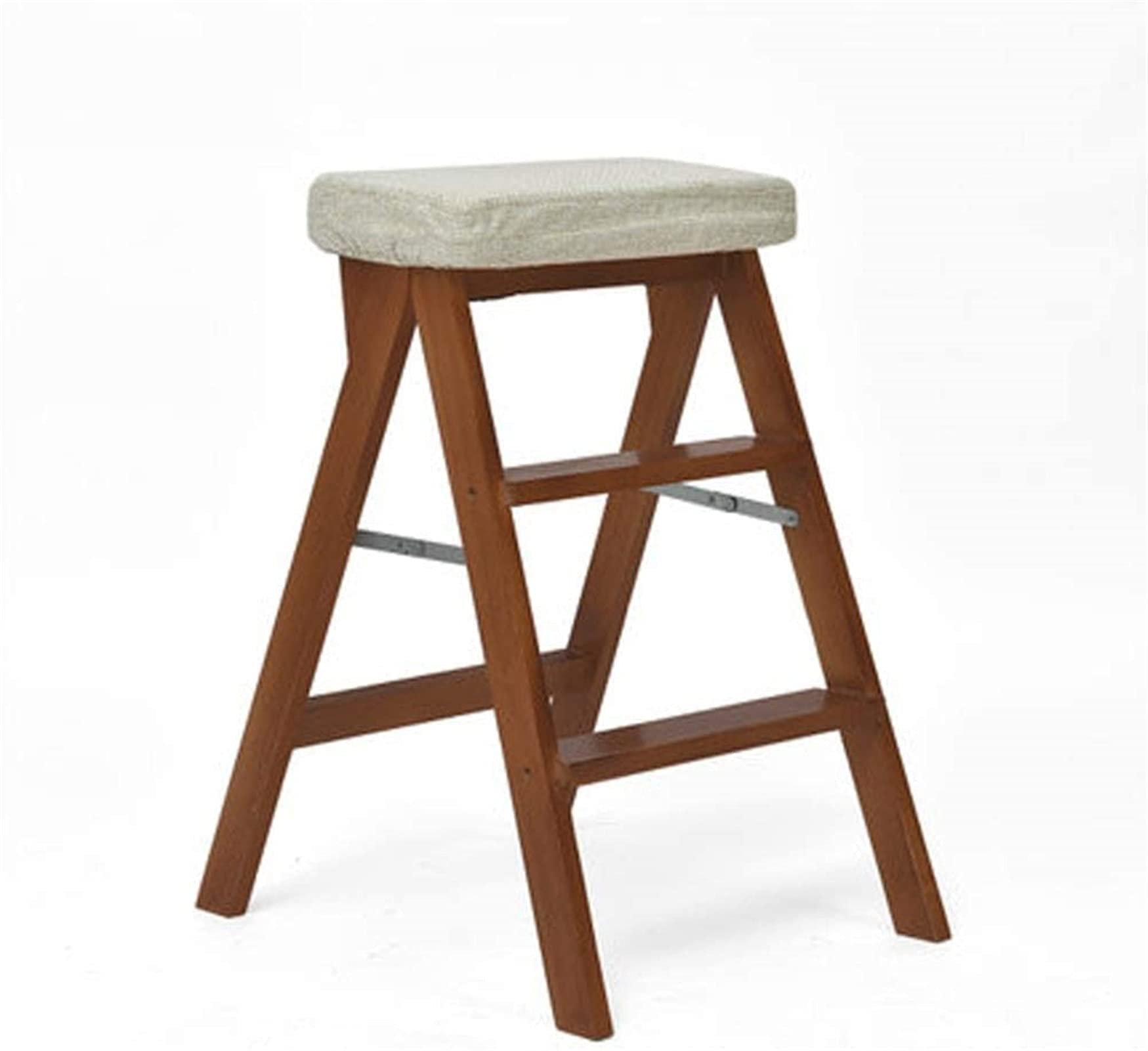 Escalera de 2 niveles convertible en silla de madera con diseño portátil 1