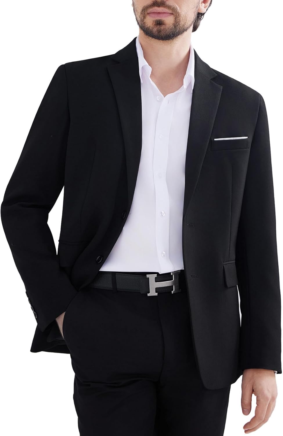 MAGE MALE Men's Two Button Blazer Casual Sport Coats Solid Color Suit Jacket