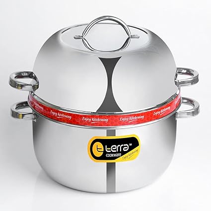 t terra cookware Enjoy kitchening - Stainless Steel Thermal Rice Cooker with Pot - 1.5 kg (Silver)