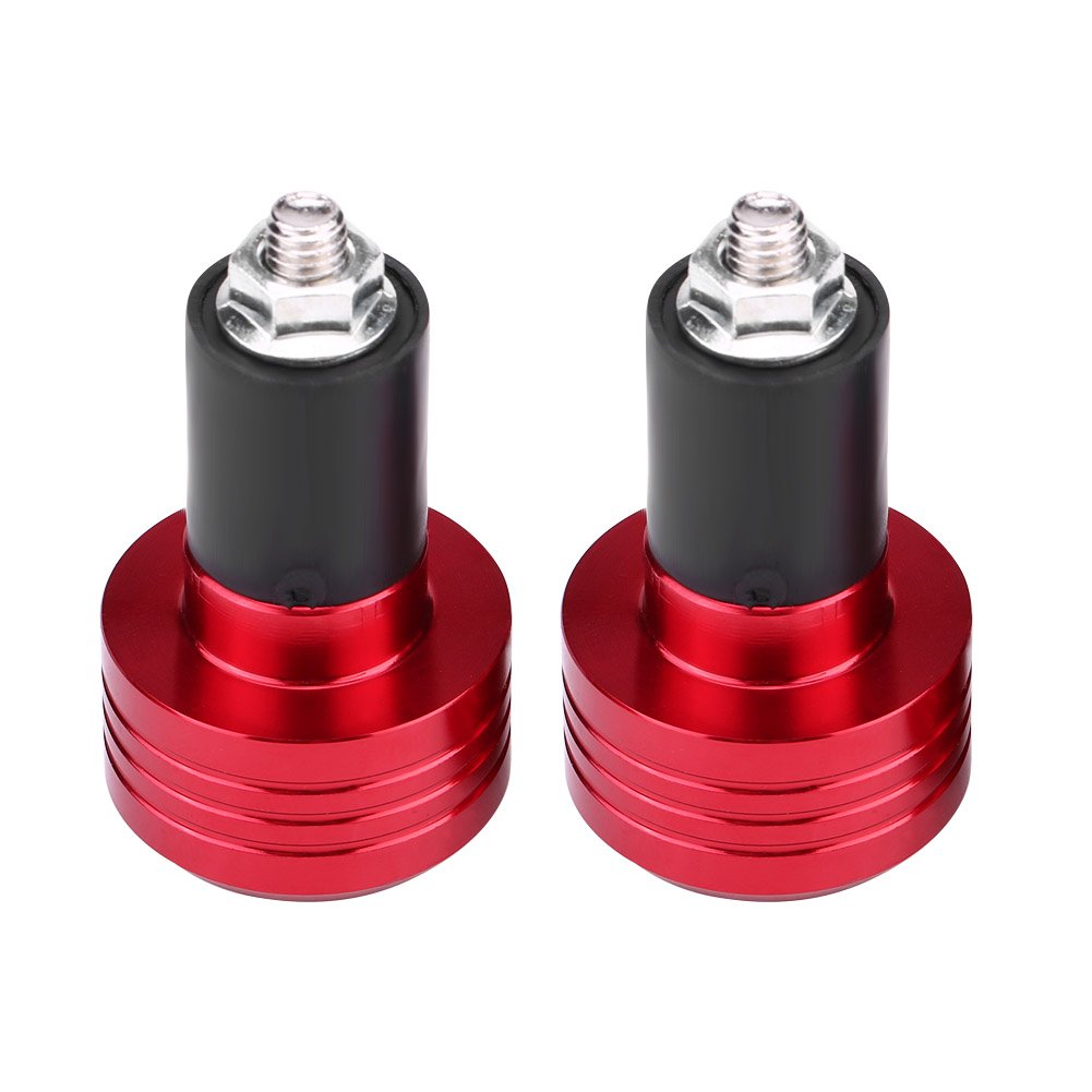 Qiilu - Puntas de Manillar Universal antivibraciones, 22 mm, Universal de Aluminio para Motocicletas (Rojo)