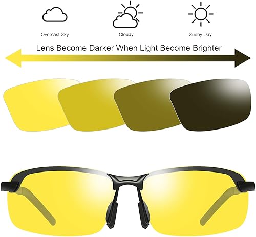 Miniatura 2 de YIMI Gafas de sol fotocrómicas polarizadas para hombre, para deportes al aire libre, conducción y ciclismo, antideslumbrante, UV400, gafas ligeras