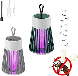 Repelente Eletrônico Portátil Mata Mosquitos e Pernilongos – Armadilha Silenciosa com Luz LED UV e Ventilação Suave para Uso Interno