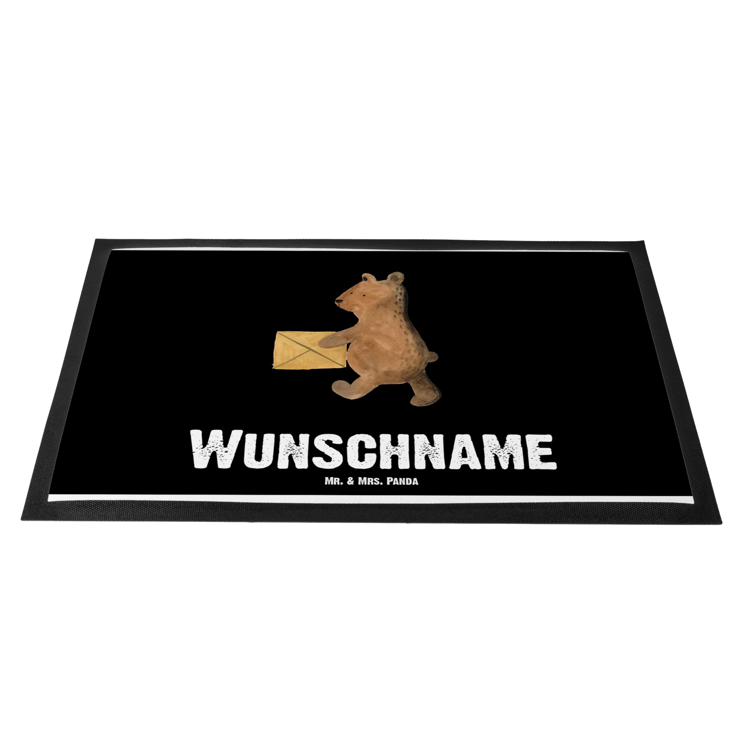 Mr. & Mrs. Panda Personalisierte Fussmatte Bär Zuhause 40 x 60 cm - Geschenke, Fußmatte mit Namen, Einzugsgeschenk Einzug Neues Haus Neue Adresse Umzug Umziehen, Teddy, personalisierbar, Individuelle