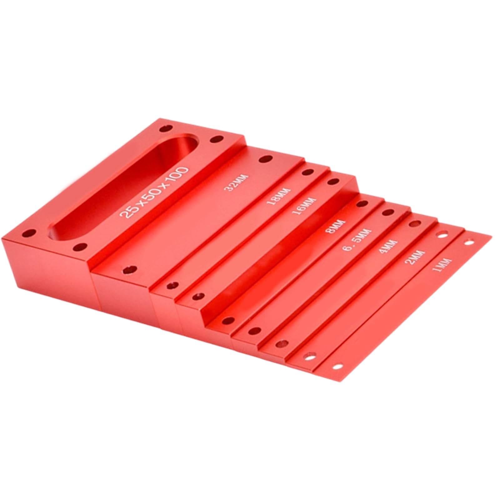 Professional Woodworking Spacers Set with Aluminum Height Gauge Block Metric Aluminum Setup Block