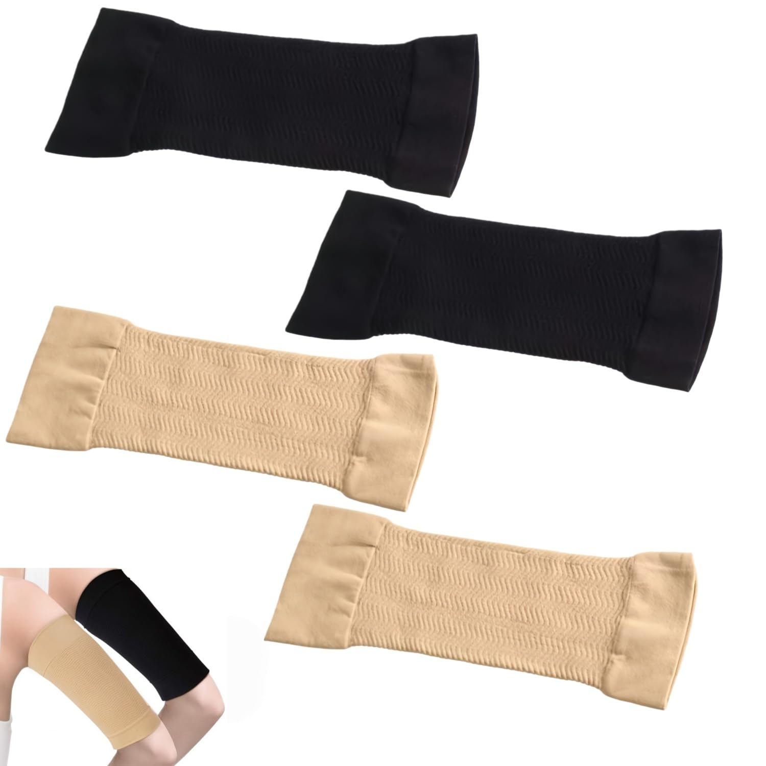 Zpeiran Women's Black 2 Pairs Tattoo Cover Up Sleeves For Forearm,Forearm Compression Protective Sleeve Arm Sleeves For Men(,Nude)