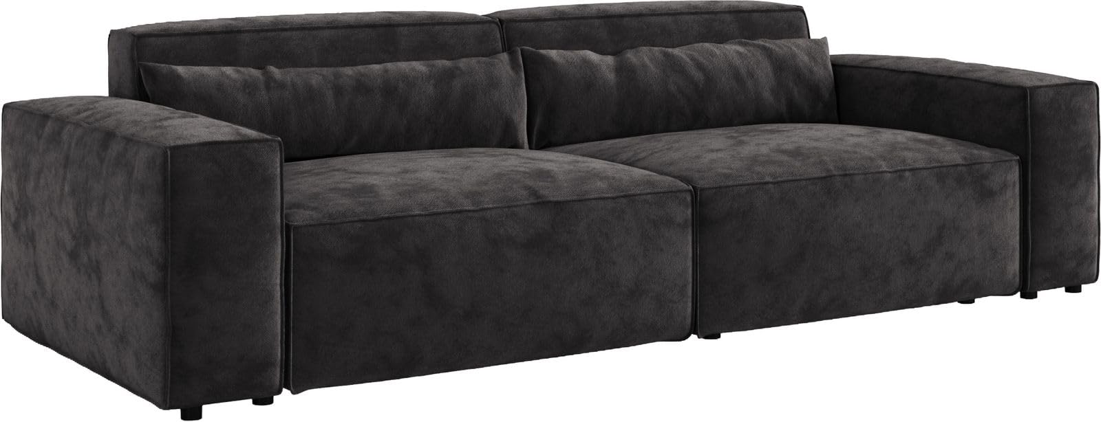DELIFE Big-Couch Sirpio Microfiber Black 230x95 cm Home & Kitchen
