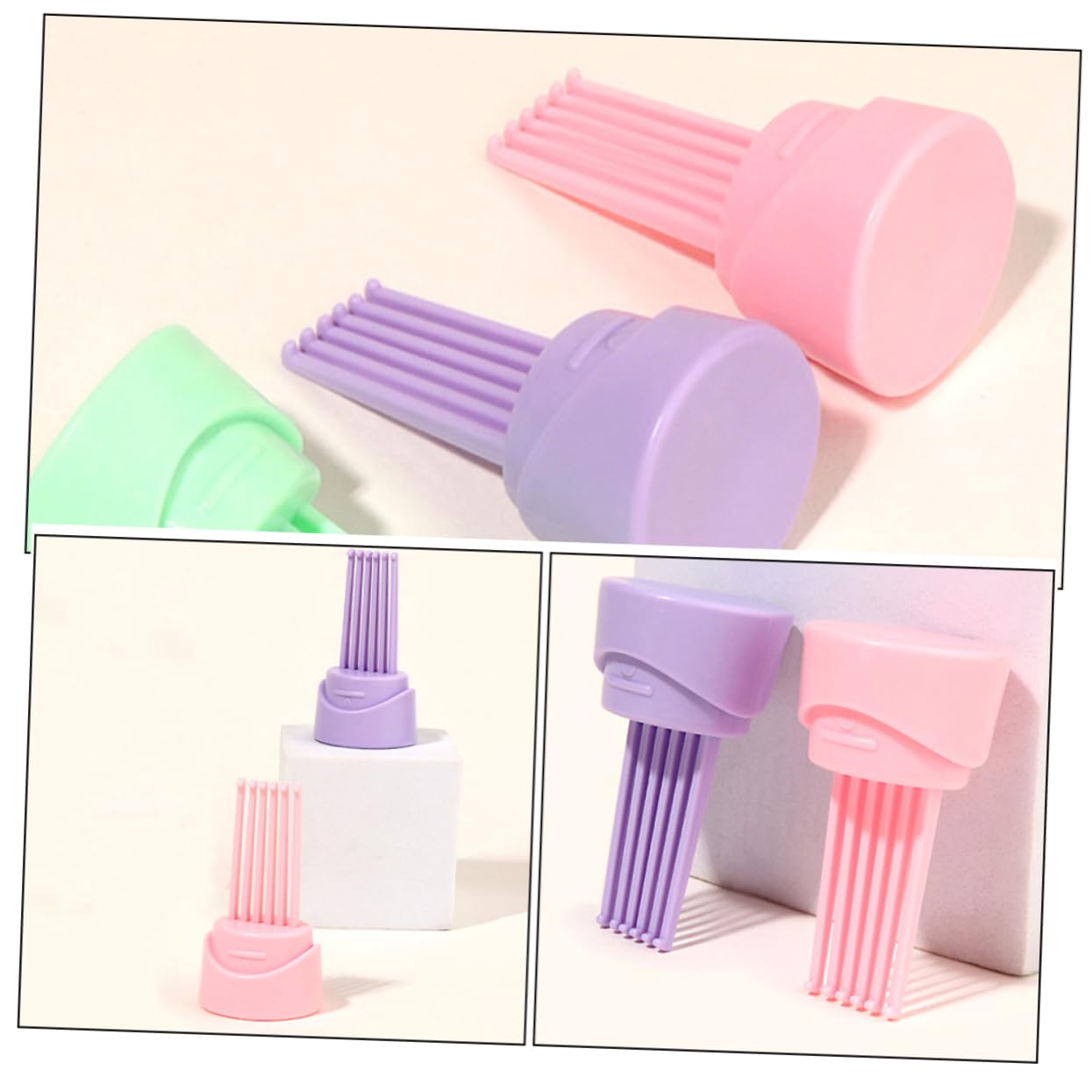 3pcs Hairbrush Cleaning Ergonomic Comb Claw Cleaner for Hairbrush Maintenance Versatile Tool for Home and Salon Use