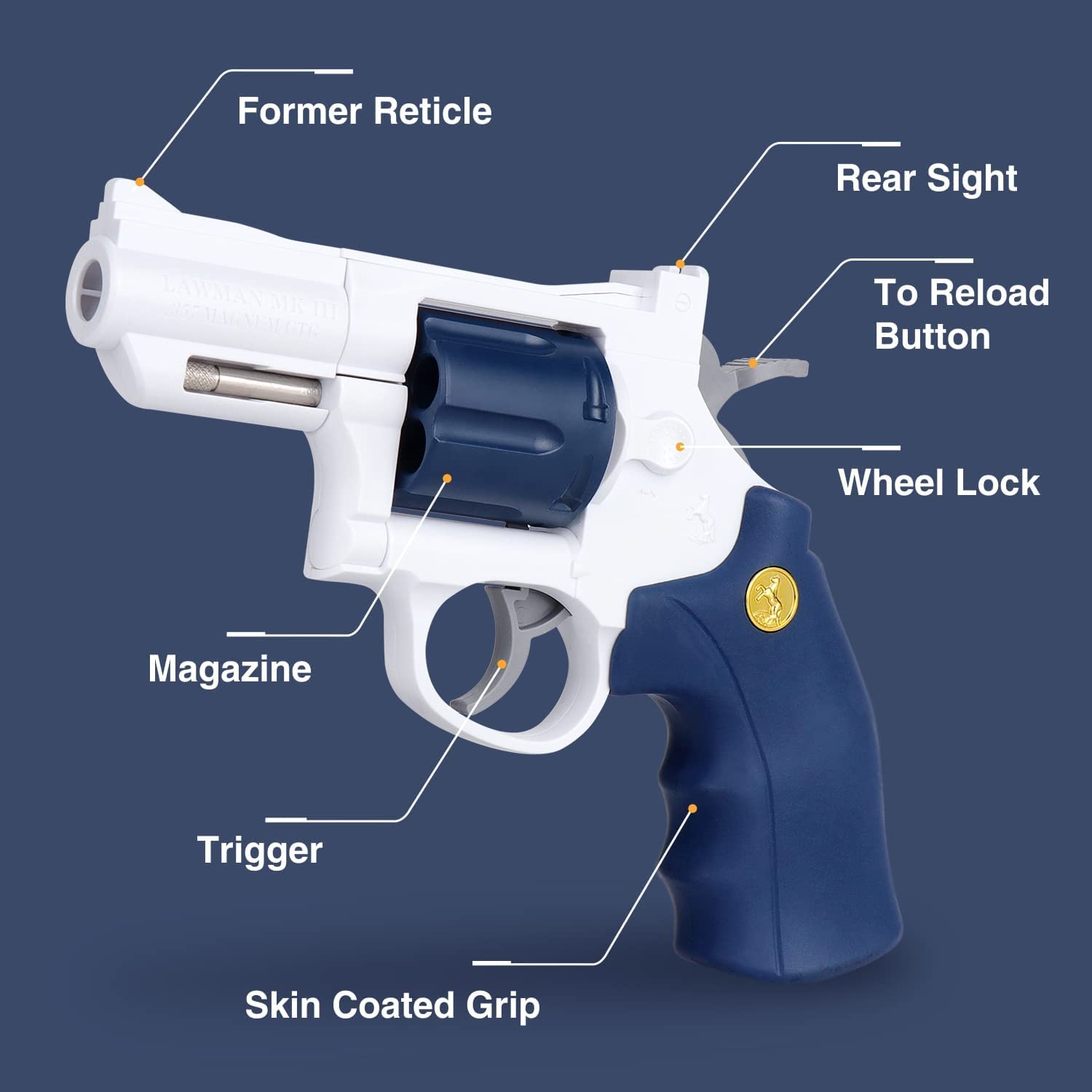 Buy B&K Electric Motorized Toy Revolver Foam Shooting Gun, Soft Foam