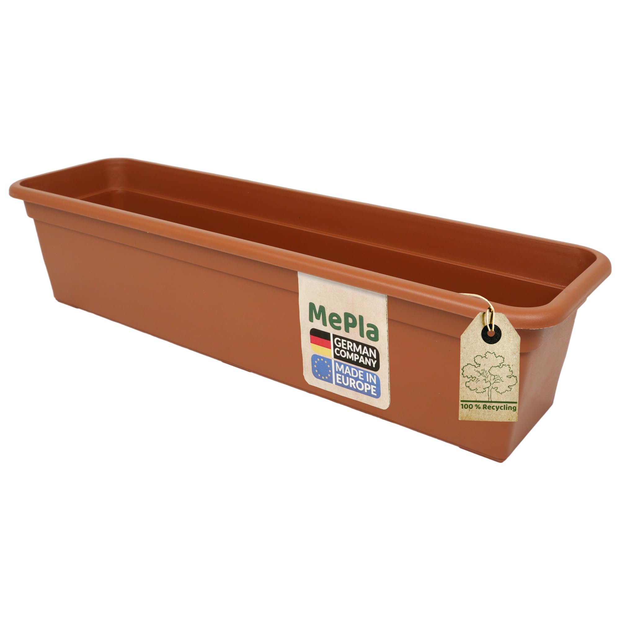 MePla Blumenkasten Balcony Standard Länge 40 cm, Breite 16,7 cm, Terra, wetterfest aus UV-beständigem Kunststoff