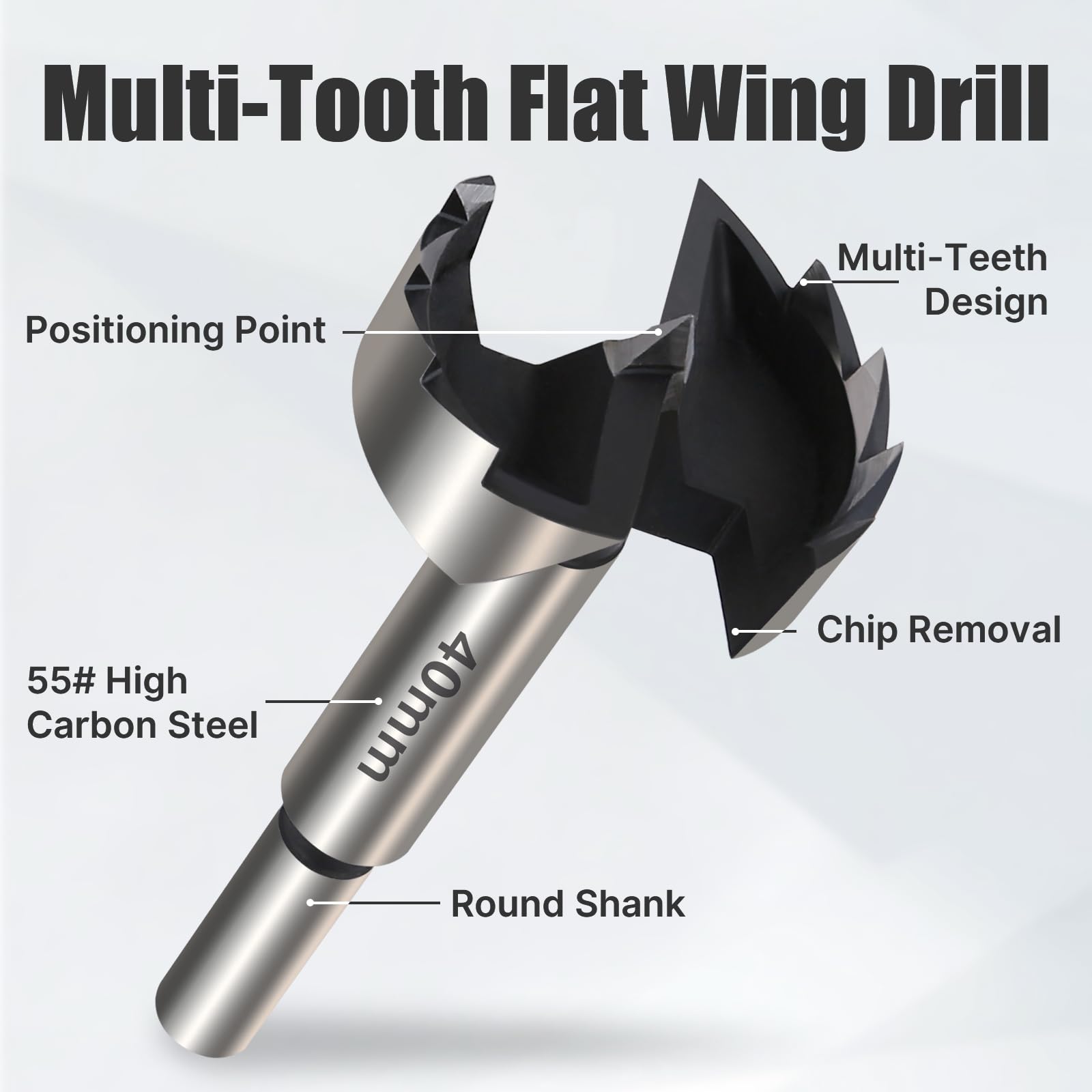 Vearter 16PCS 6-54mm Forstner Drill Bit Set, High Carbon Steel Multi-Tooth Woodworking Tools Forstner Bits with Round Shank - Image 2