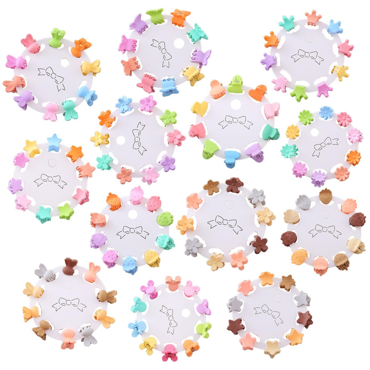 FZBNSRKO 100pcs Mini Hair Claw Clips Colorful Cartoon Animals/Vegetables/Flower Mini Hair Claw Clips Small Barrettes for Baby Girls Toddlers Teens