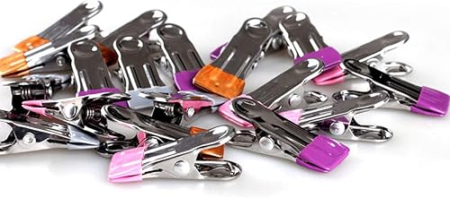 Miniatura 4 de Pinzas de ropa de acero inoxidable: 30 paquetes de clips de toalla de playa de metal, clips de cubierta de piscina, pasadores de cierre resistentes,