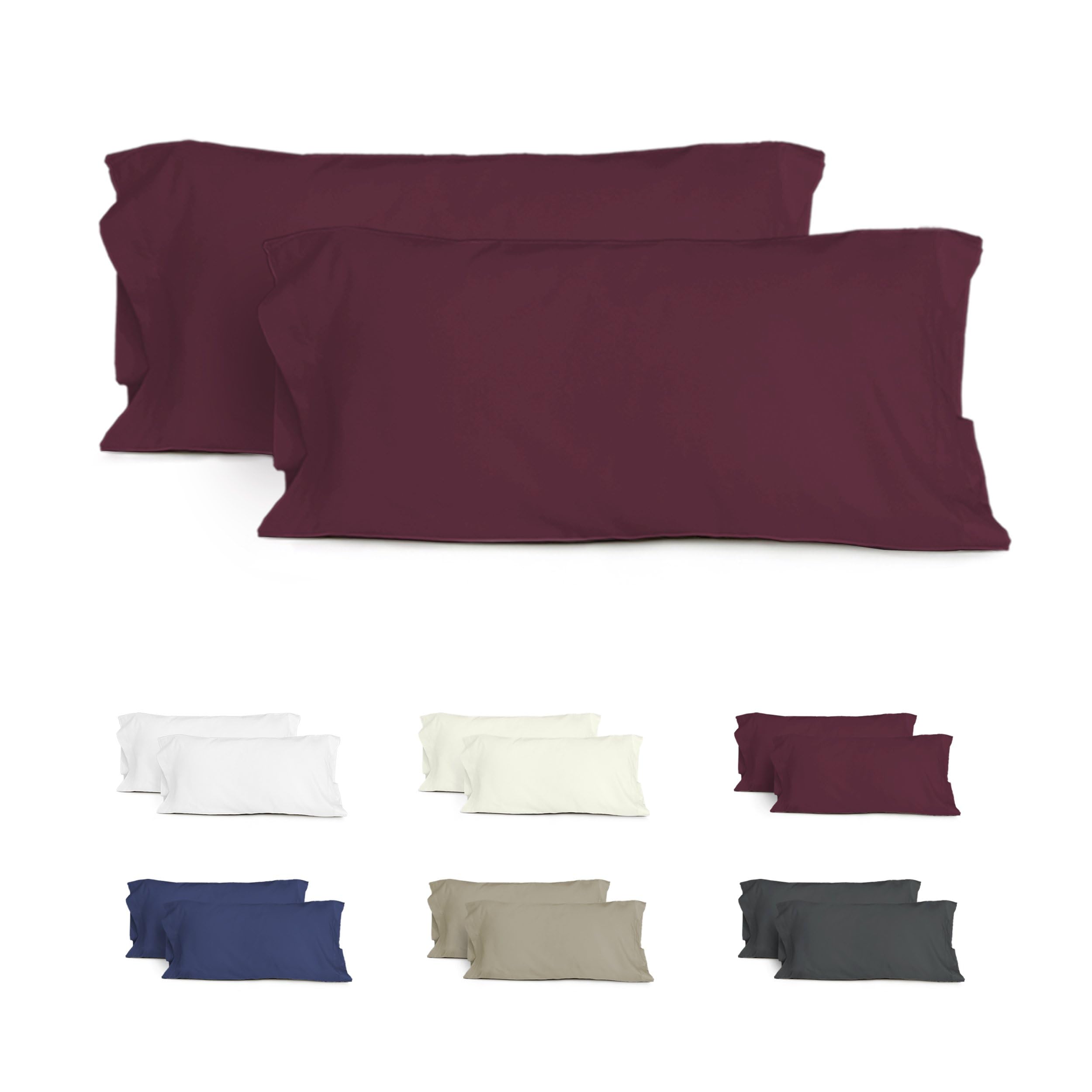 MANEMI - Set of 2 pillowcases 90 cm - Pillowcase 45 x 110 cm, breathable and soft polyester, open on the sides.