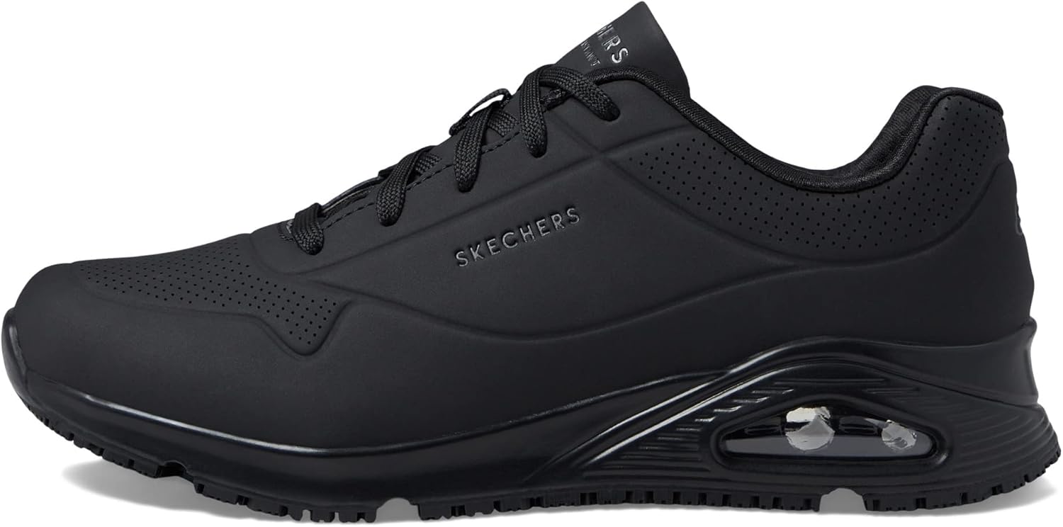 Skechers Men's Uno Food Service Shoe, Black, 10.5 Wide