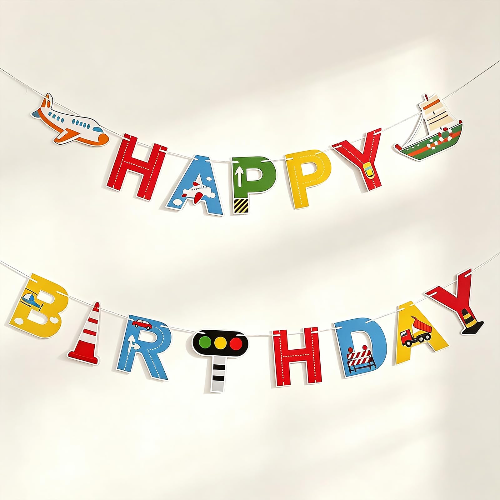 Multicolor Transportation Birthday Banner (Multicolour HB)
