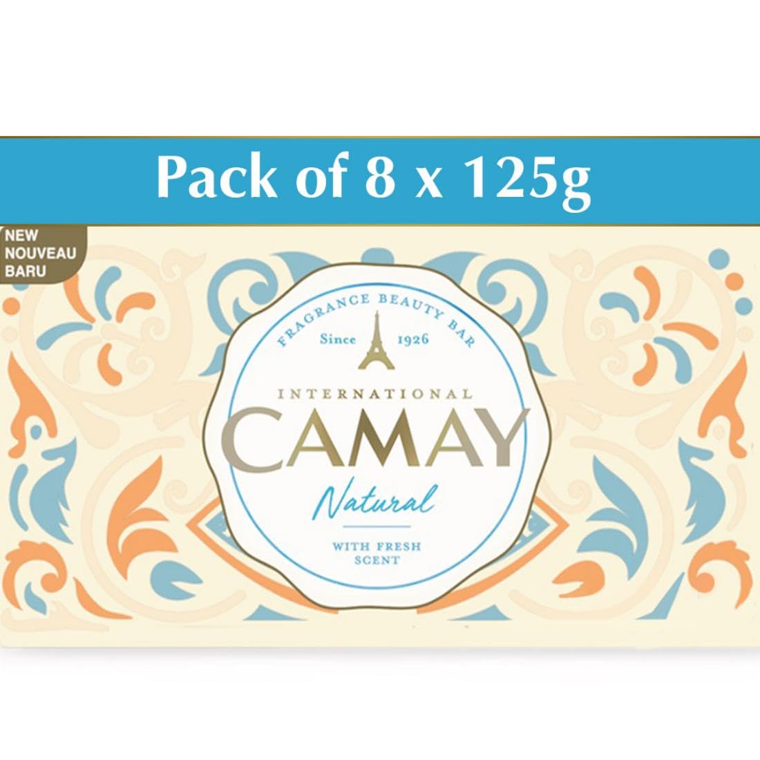 Camay Natural International Beauty Bath Bar | Beauty Bathing Soap|French Fragrance|For All Skin Types 125g|PO8