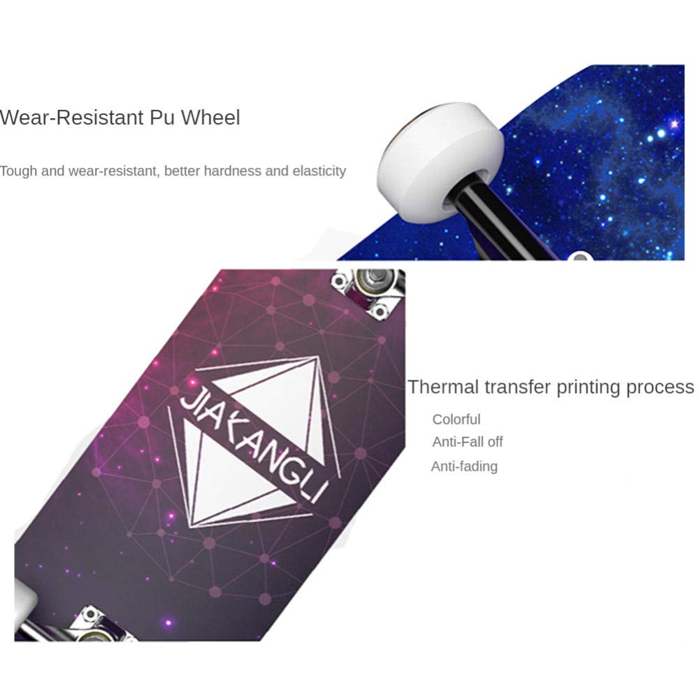 Skateboard pour Filles, garçons, Adolescents, Adultes, débutants, Skateboard Complet 8 Plis érable concave Cruiser.