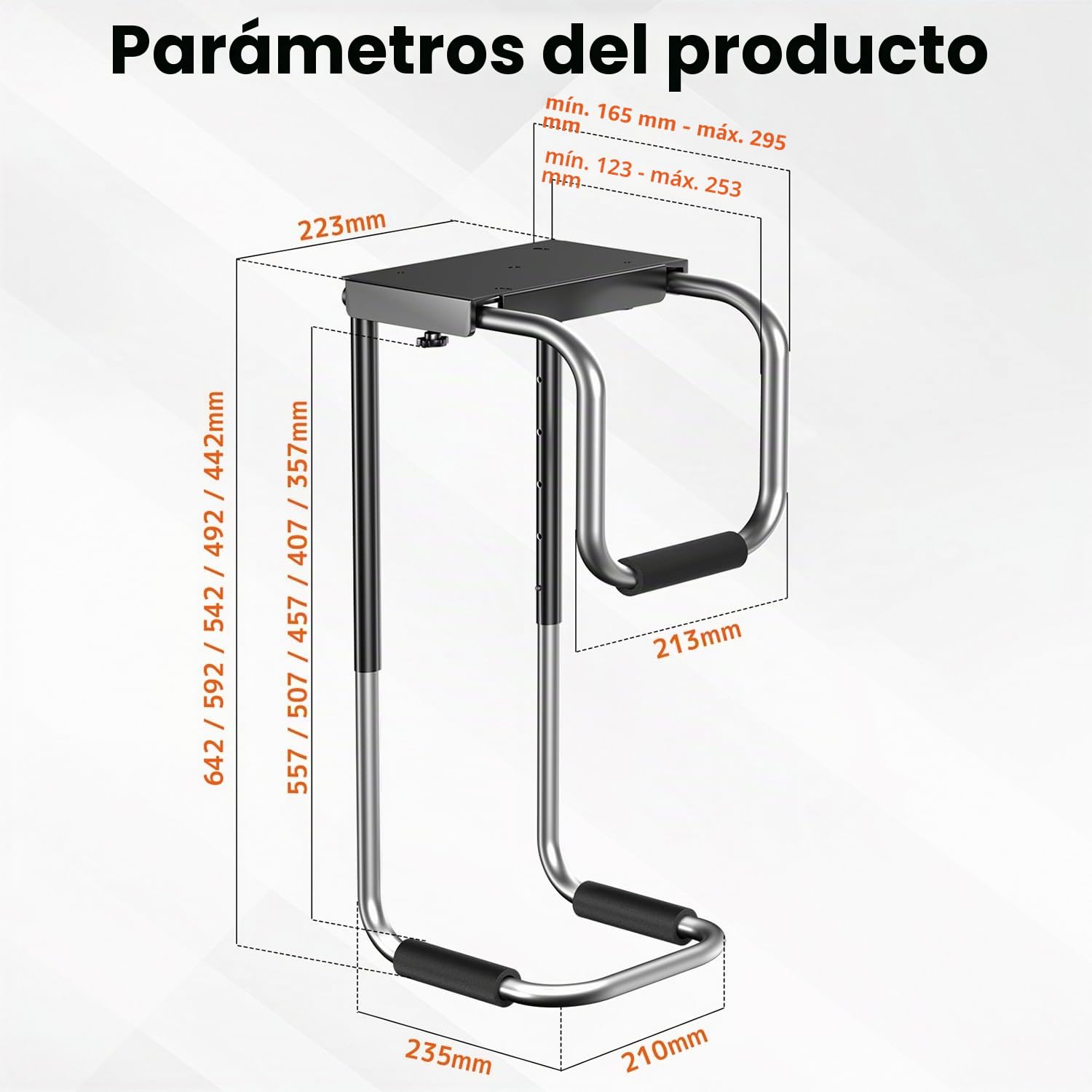 PUTORSEN Soporte pc CPU Bajo Mesa Ajustable Universal, Torre Heavy Duty con Almohadilla Protectora, Excelente Circulación de Aire para Casos de PC hasta 30kg