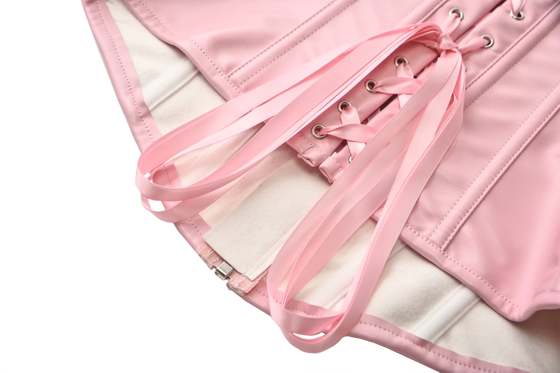 bslingerie® Womens Faux Leather Zipper Front Bustier Corset Top